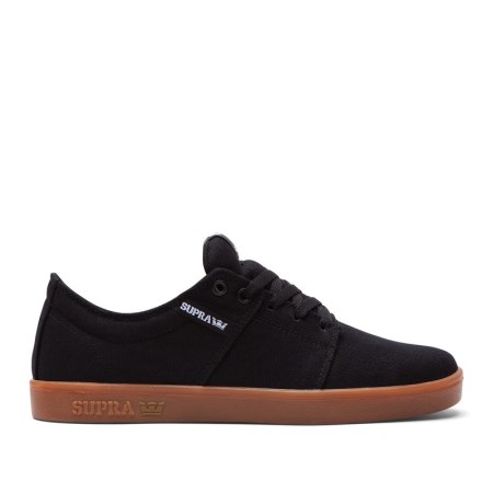 Supra Stacks II Mens Low Tops Shoes Black UK 62EZJ